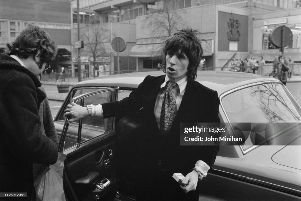 Richards arrives at Aylesbury Crown Court