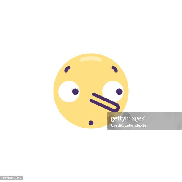 emoticon cute flat design - couple thinking stock illustrations