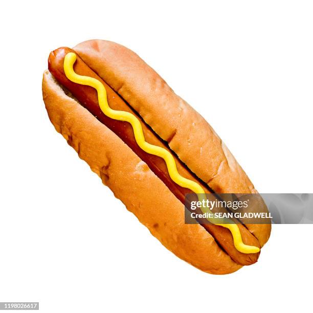 hot dog isolated - convenience food stockfoto's en -beelden