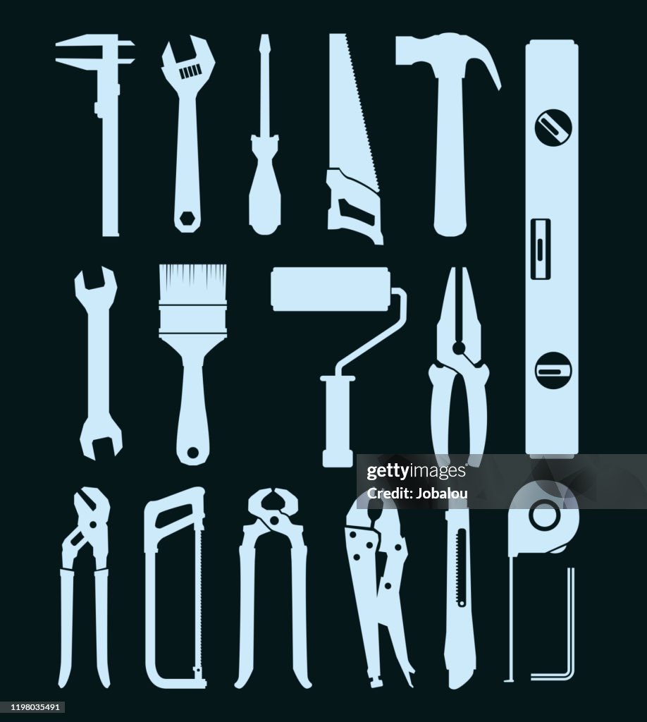 Set Konstruktion Handwerkzeuge