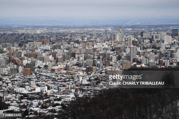 General view shows part of the city of Sapporo on February 1, 2020.