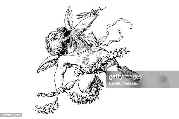 stockillustraties, clipart, cartoons en iconen met cupid - levend organisme