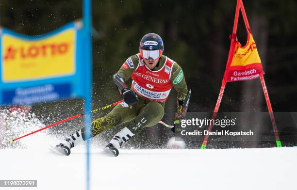 Ted Ligety of the United States competes during run 1 of the Audi FIS alpine ski world cup men's giant slalom on February 2, 2020 in...