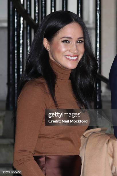 Meghan, Duchess of Sussex departs Canada House on January 07, 2020 in London, England.