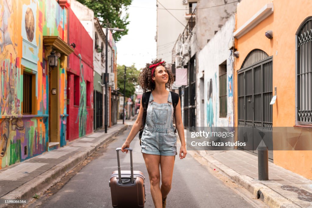 Independent woman travelling alone through South America