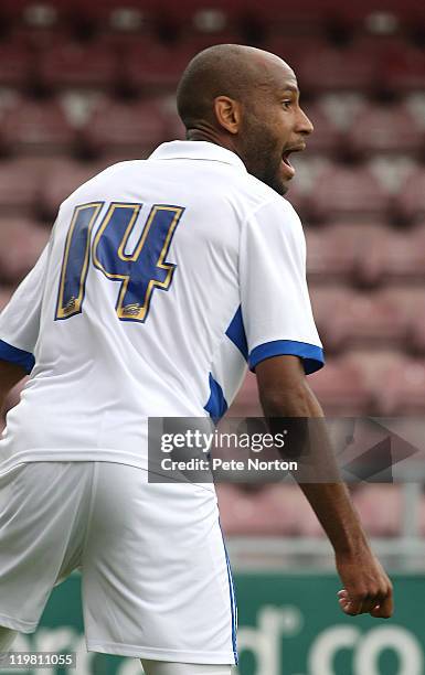 Jimmy Kebe of Reading in action during the Pre-Season friendly match between Northampton Town and Reading at Sixfields Stadium on July 23, 2011 in...