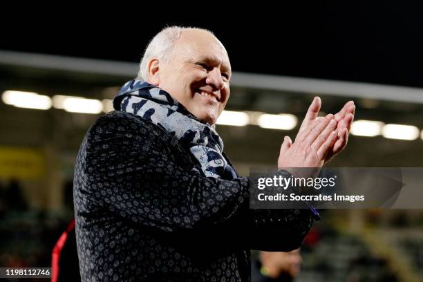 Martin Jol during the Dutch Eredivisie match between ADO Den Haag v Vitesse at the Cars Jeans Stadium on February 1, 2020 in Den Haag Netherlands