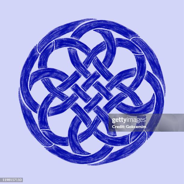 blue chalk drawing circle mandala pattern on blue background. hand drawn medallion pattern, abstract mandala pattern doodle , henna decorative mandala tile, ethnic flower decoration ornament, floral indian design. - islamic pattern vector stock illustrations