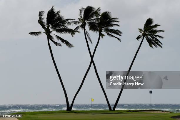 General view of the 16th green during practice prior to the Sony Open in Hawaii at the Waialae Country Club on January 07, 2020 in Honolulu, Hawaii.