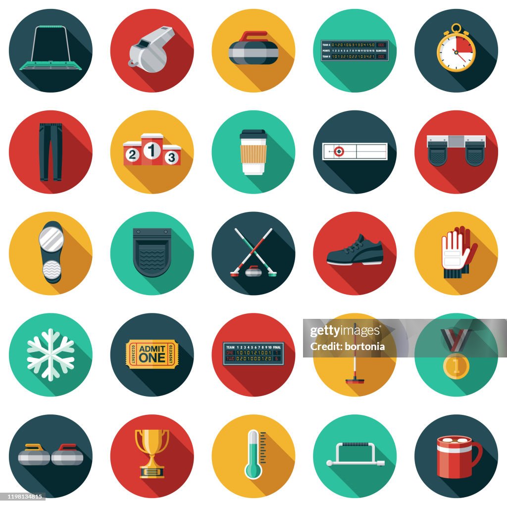 Curling Icon Set