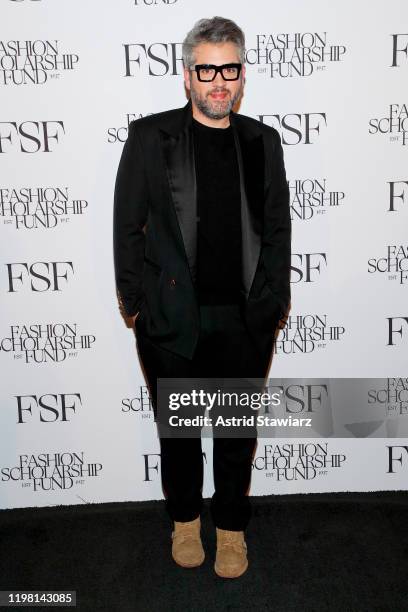 Brandon Maxwell attends The Fashion Scholarship Fund Gala at New York Hilton on January 07, 2020 in New York City.