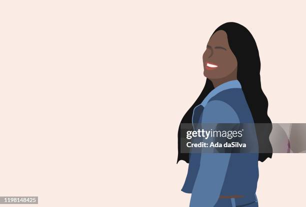 confidence girl smiling - positive healthy middle age woman stock illustrations