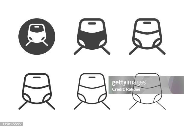 stockillustraties, clipart, cartoons en iconen met elektrische trein icons-multi series - toeristentrein