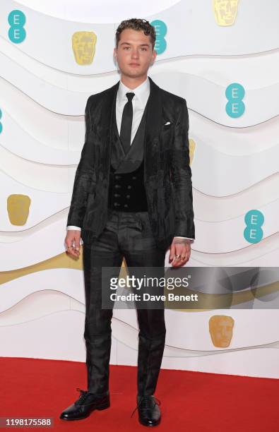 Rafferty Law arrives at the EE British Academy Film Awards 2020 at Royal Albert Hall on February 2, 2020 in London, England.