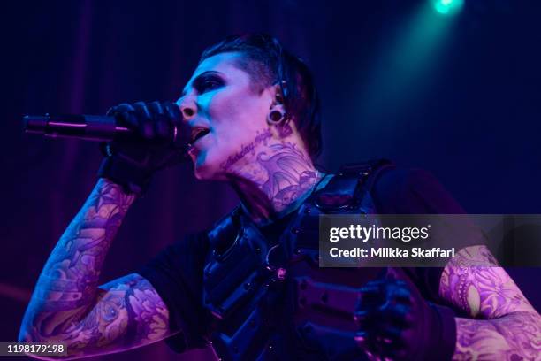 Vocalist Chris "Motionless" Cerulli of Motionless In White performs at The Regency Ballroom on January 07, 2020 in San Francisco, California.