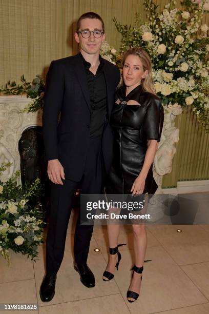 Caspar Jopling and Ellie Goulding attend the British Vogue and Tiffany & Co. Fashion and Film Party at Annabel's on February 2, 2020 in London,...