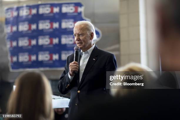 Former U.S. Vice President Joe Biden, 2020 Democratic presidential candidate, speaks during a campaign event in Dubuque, Iowa, U.S., on Sunday, Feb....