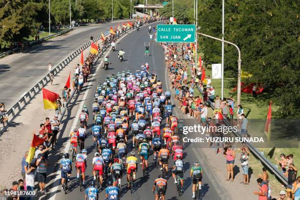 Illustration shows the peloton at the 7th and last stage of the Tour of San Juan cycling race, from and to San Juan, in Argentina, Sunday 02 February...