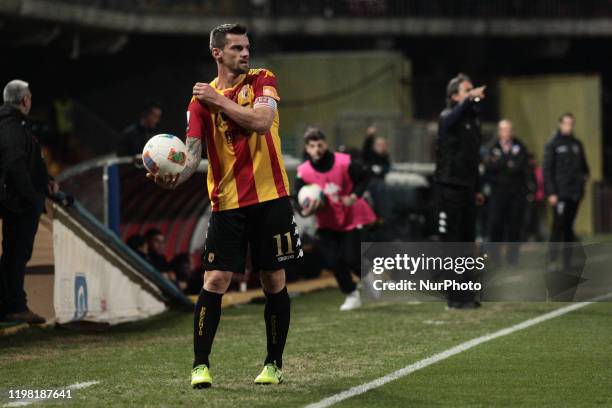 Christian Maggio during the derby Italian Serie B football match between Benevento Calcio v US Salernitana at stadium Ciro Vigorito in Benevento,...