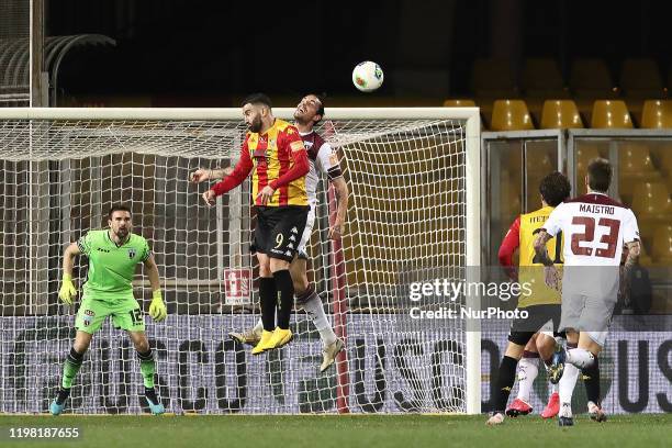 Massimo Coda during the derby Italian Serie B football match between Benevento Calcio v US Salernitana at stadium Ciro Vigorito in Benevento, Italy...