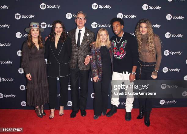 Dustee Jenkins, Global Head of Communications, Spotify, Sophia Bush, Paul Feig, Dawn Ostroff, Chief Content Officer, Spotify Ludacris and Lele Pons...