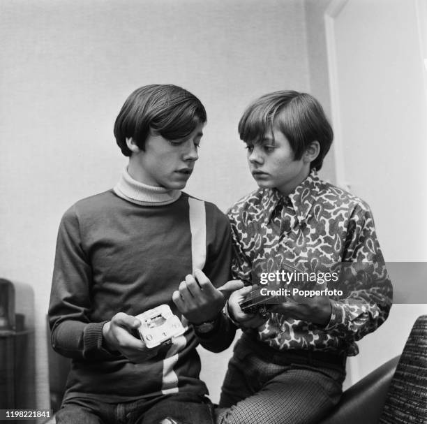 English actor Jack Wild seated on right with his brother Arthur in August 1968.