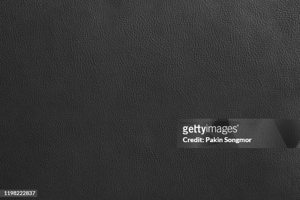 close up detail black leather and texture background - materiale di pelle animale foto e immagini stock