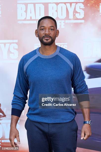 Actor Will Smith attends 'Bad Boys For Life' photocall at the Villamagna Hotel on January 08, 2020 in Madrid, Spain.