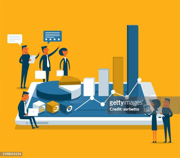 analyze data - business people - manager stock illustrations