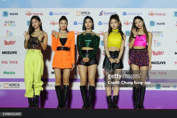 Girl group ITZY attend the 9th Gaon Chart K-Pop Awards on January 08, 2020 in Seoul, South Korea.