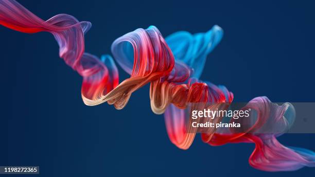 colorful wavy object - three dimensional stock pictures, royalty-free photos & images