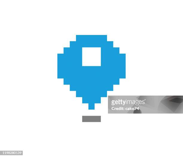 ilustrações de stock, clip art, desenhos animados e ícones de pixel map pin - drop pin