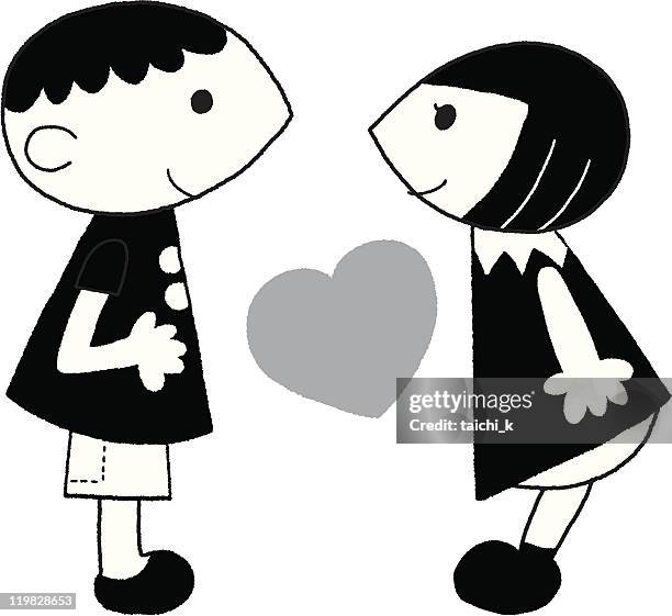 happy answer mono - two teens talking stock illustrations