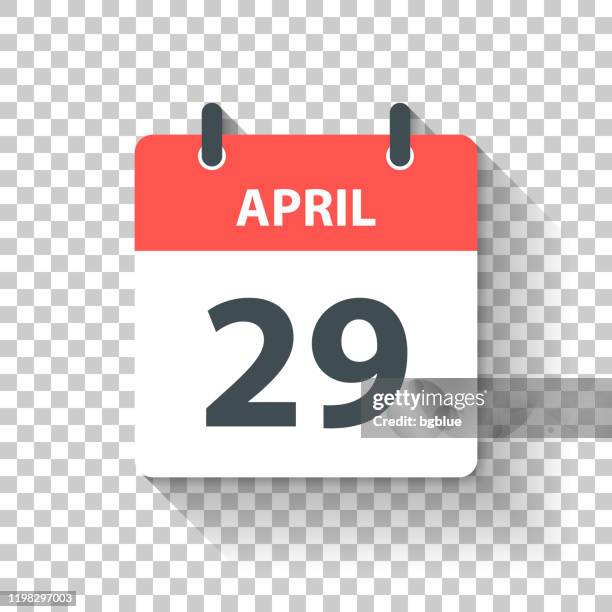 ilustraciones, imágenes clip art, dibujos animados e iconos de stock de 29 de abril - icono de calendario diario en estilo de diseño plano - calendar icon april 29
