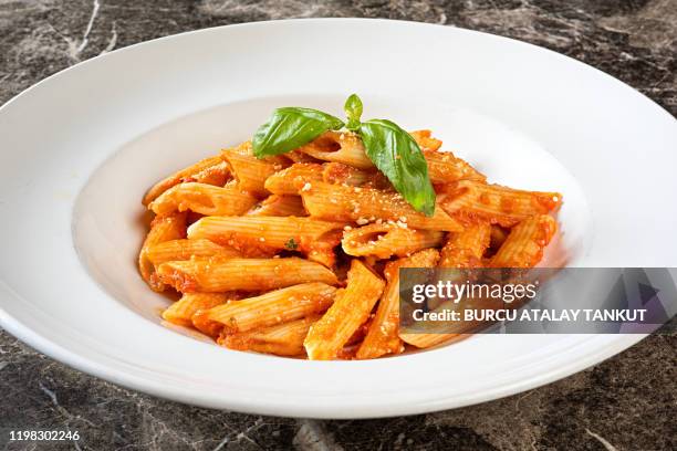 penne arrabiata - penne imagens e fotografias de stock