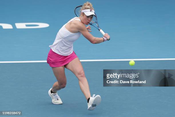 Laura Siegemund of Germany during her match against Cori Gauff of the USA during day four of the 2020 Women's ASB Classic at ASB Tennis Centre on...