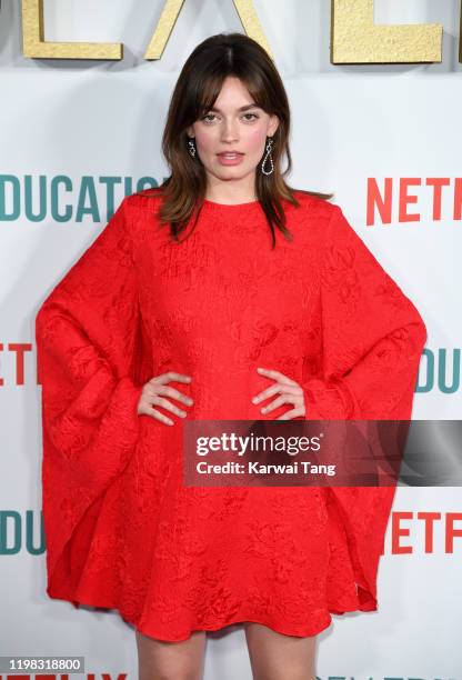 Emma Mackey attends the "Sex Education" Season 2 World Premiere at Genesis Cinema on January 08, 2020 in London, England.