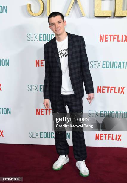 Asa Butterfield attends the "Sex Education" Season 2 World Premiere at Genesis Cinema on January 08, 2020 in London, England.