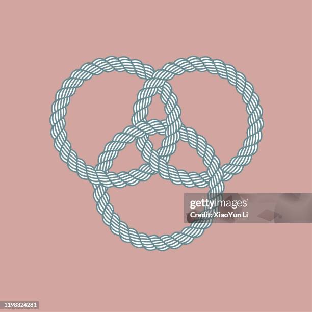 creative design of rope. - venn diagram stock illustrations
