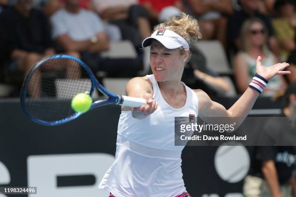 Laura Siegemund of Germany during her match against Cori Gauff of the USA during day four of the 2020 Women's ASB Classic at ASB Tennis Centre on...