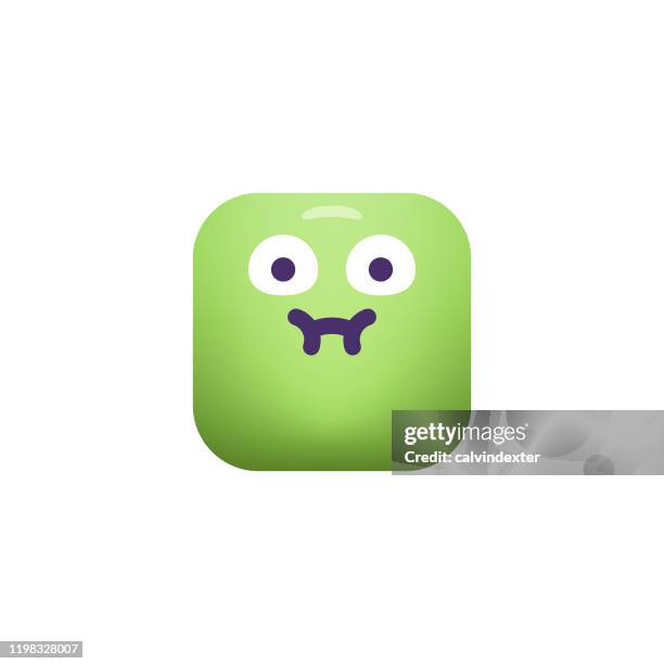 emoticon design cube shape color gradient - network overload icon stock illustrations