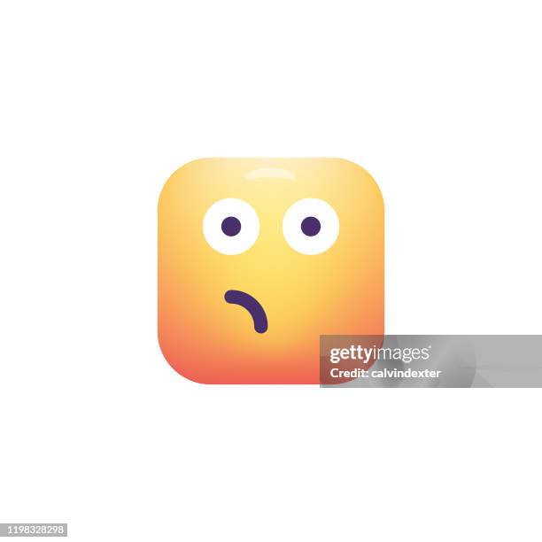 emoticon design cube shape color gradient - curious expression stock illustrations