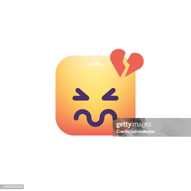 emoticon design cube shape color gradient - text message overload stock illustrations