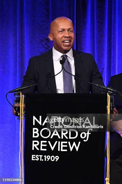 Bryan Stevenson speaks onstage during The National Board of Review Annual Awards Gala at Cipriani 42nd Street on January 08, 2020 in New York City.