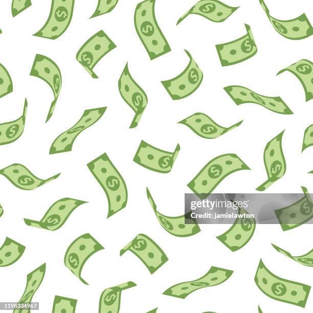 falling american dollar bills seamless pattern on white background - game levels stock illustrations