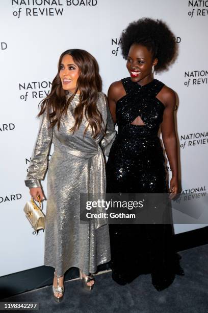 Salma Hayek and Lupita Nyong'o attend the 2020 National Board of Review Gala at Cipriani 42nd Street on January 08, 2020 in New York City.