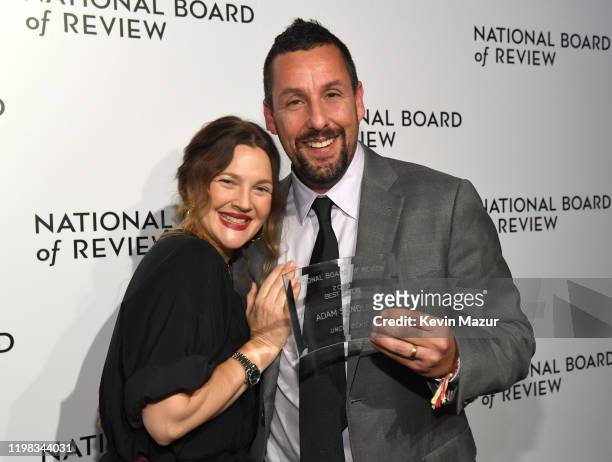 Drew Barrymore and Adam Sandler attend The National Board of Review Annual Awards Gala at Cipriani 42nd Street on January 08, 2020 in New York City.