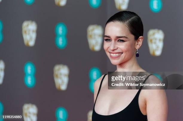 Emilia Clarke attends the EE British Academy Film Awards ceremony at the Royal Albert Hall on 02 February, 2020 in London, England.- PHOTOGRAPH BY...