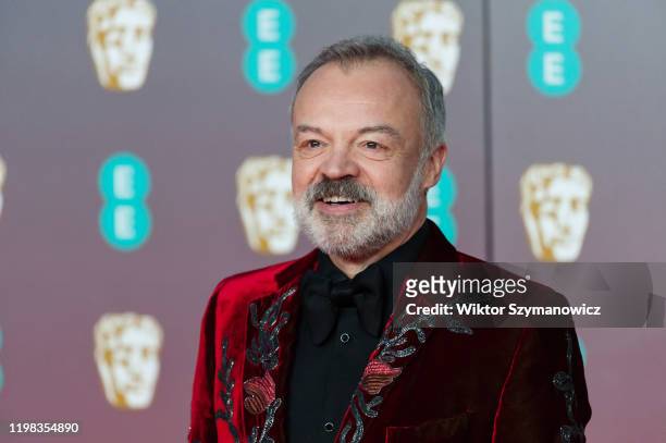Graham Norton attends the EE British Academy Film Awards ceremony at the Royal Albert Hall on 02 February, 2020 in London, England.- PHOTOGRAPH BY...