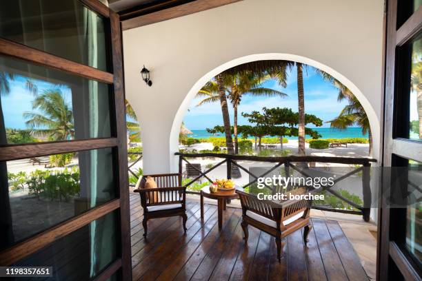 room with sea view - beach house exterior stock pictures, royalty-free photos & images